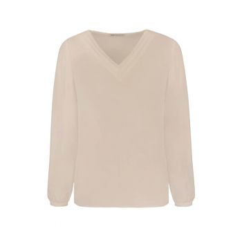 Bluza din chiffon cu decolteu in V