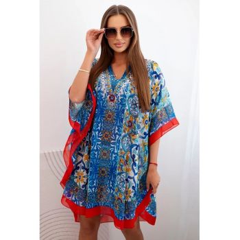 Caftan midi cu decolteu in V si imprimeu -