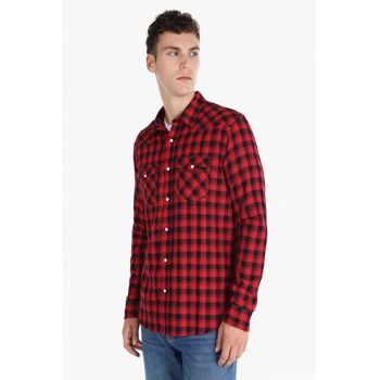Camasa Cu Maneca Lunga De Barbati Rosu Slim Fit Cl1064805