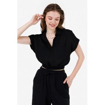 Camasa Cu Maneca Scurta De Dama Negru Regular Fit CL1068934