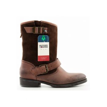 Cizme Denim Avive din piele si piele intoarsa