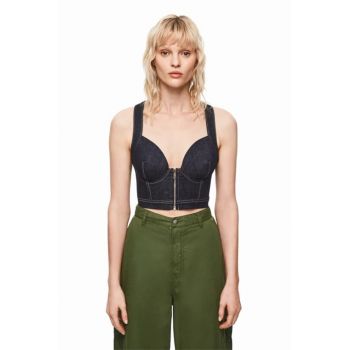 Dua Lipa Erika Bluza De Dama Top Denim - L NAVY -