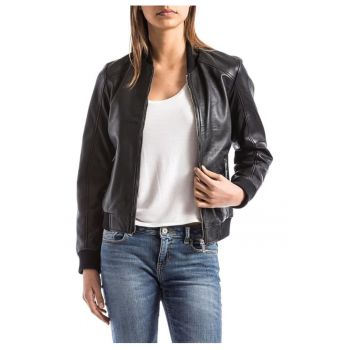 Jacheta de piele cu margini elastice -
