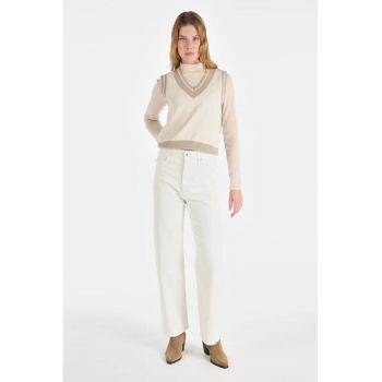 Pantaloni De Dama Alb Regular Fit Cl1060734 8683197847201