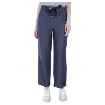 Pantaloni din lyocell drepti cu snur in talie - Pantaloni din lyocell drepti cu snur in talie -