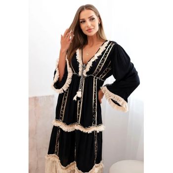 Rochie boho cu segmente din dantela -