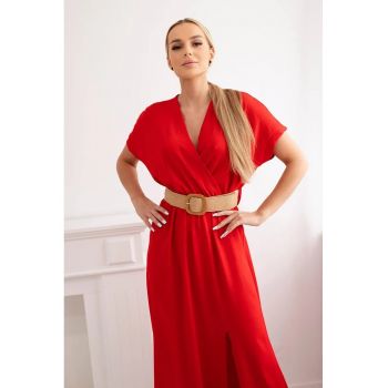 Rochie cu decolteu in V si o curea in talie -