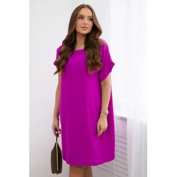 Rochie cu decolteu rotund si buzunare -