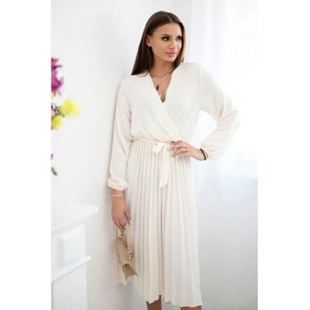 Rochie cu maneci lungi si pliuri -