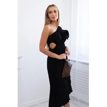 Rochie cu pliuri si terminatie asimetrica -