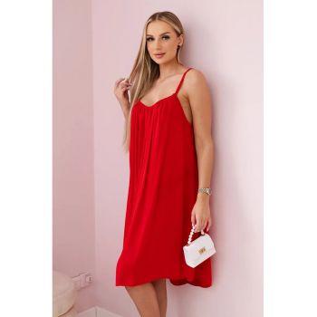Rochie din viscoza cu bretele inguste -