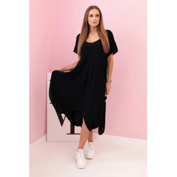 Rochie din viscoza cu croiala asimetrica -