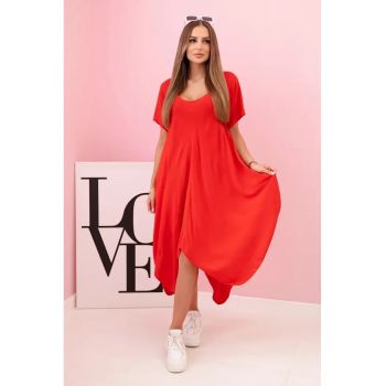 Rochie din viscoza cu croiala asimetrica -