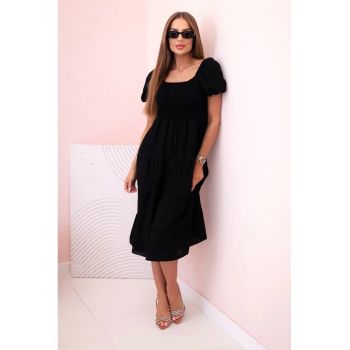 Rochie din viscoza cu maneci bufante -