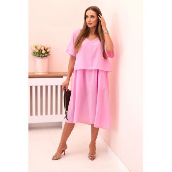 Rochie in bumbac cu croiala lejera -