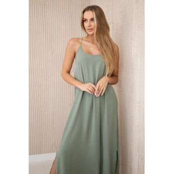 Rochie lunga cu bretele inguste -