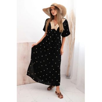 Rochie lunga cu broderie -
