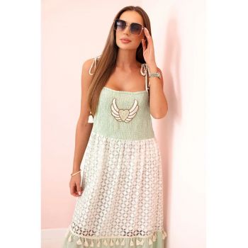 Rochie lunga cu canafi si model cu dantela -