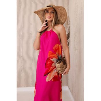 Rochie lunga cu prindere cu snur -