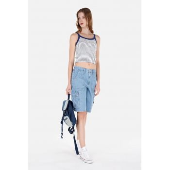 Short / Pantaloni Scurti De Dama Albastru Cargo Fit Cl1068611 8684112118239