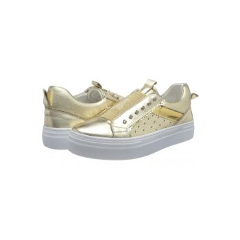 Sneakers cu aspect metalic si pietre Argento Lamianto -