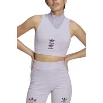 Top crop cu imprimeu logo