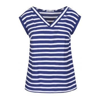 Tricou cu decolteu in V si dungi