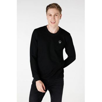 Tricou Cu Maneca Lunga De Barbati Negru Regular Fit Cl1065597 8683197791184