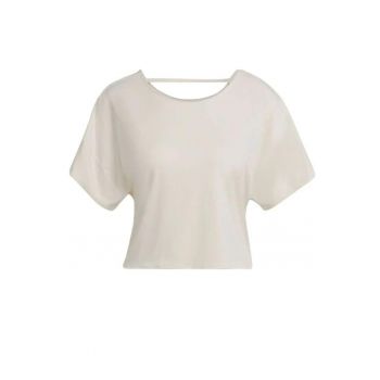 Tricou sport dama  Poliester/Elastan - cu cusaturi plate - alb