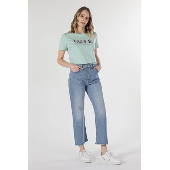 Blugi crop cu talie inalta Laris