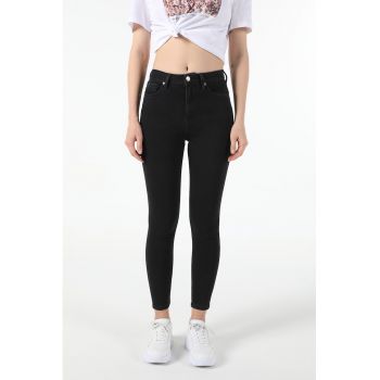 Blugi skinny cu talie inalta