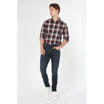 Blugi slim fit cu talie medie