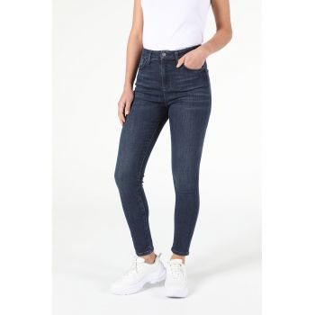 Blugi super slim fit din amestec de lyocell cu talie inalta