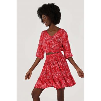 Bluza Cu Maneca Lunga De Dama Rosu Regular Fit CL1063936 8683197718945