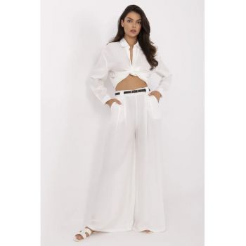 Pantaloni dama  viscoza - one size - alb