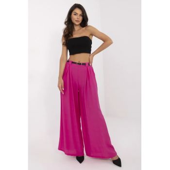 Pantaloni dama -  viscoza - roz -