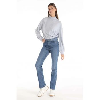 Pantaloni De Dama Albastru Regular Fit 792 MILA CL1065553 8683197863539