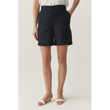 Pantaloni scurti din in si lyocell cu buzunare laterale