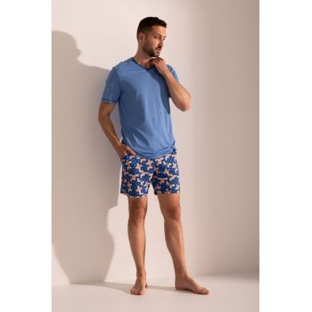 Pijama cu imprimeu - din amestec de bambus Diego