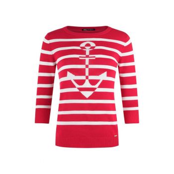 Pulover tricotat fin cu maneci 3/4