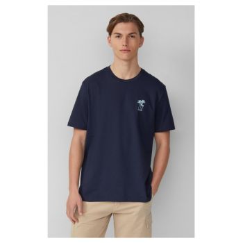 Q/S by s.Oliver Tricou barbati cu imprimeu - decolteu la baza gatului - Regular fit - Bleumarin inchis -