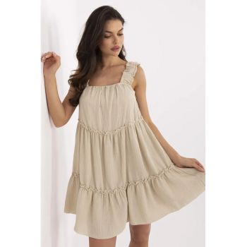 Rochie  bumbac - bej -