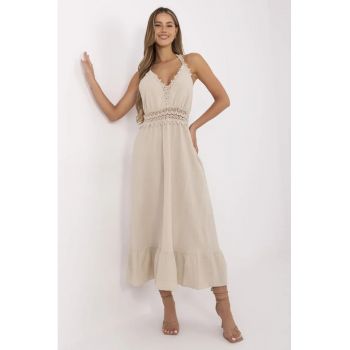Rochie  bumbac - bej -