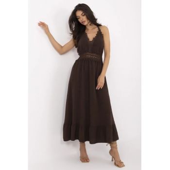 Rochie  bumbac - maro -