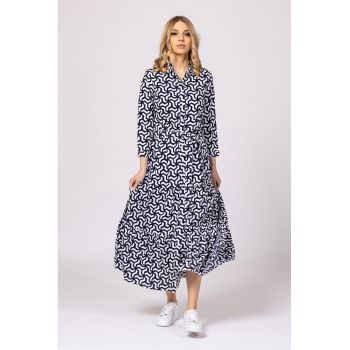 Rochie-camasa midi cu model floral Valida