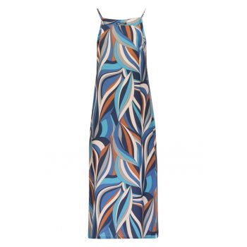 Rochie cu imprimeu si decolteu patrat - Multicolor