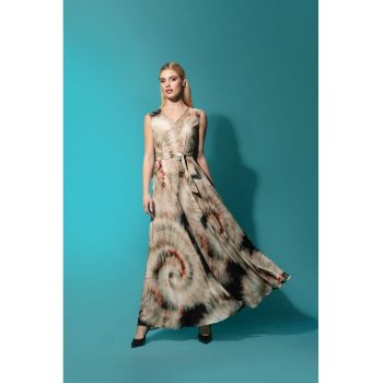 Rochie maxi cu imprimeu tie-dye