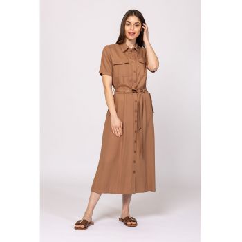 Rochie midi cu buzunare laterale Vedbi