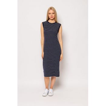Rochie midi din amestec de modal cu model in dungi Vivero