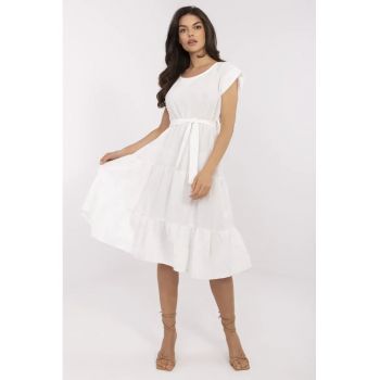 Rochie  midi - viscoza - ecru -